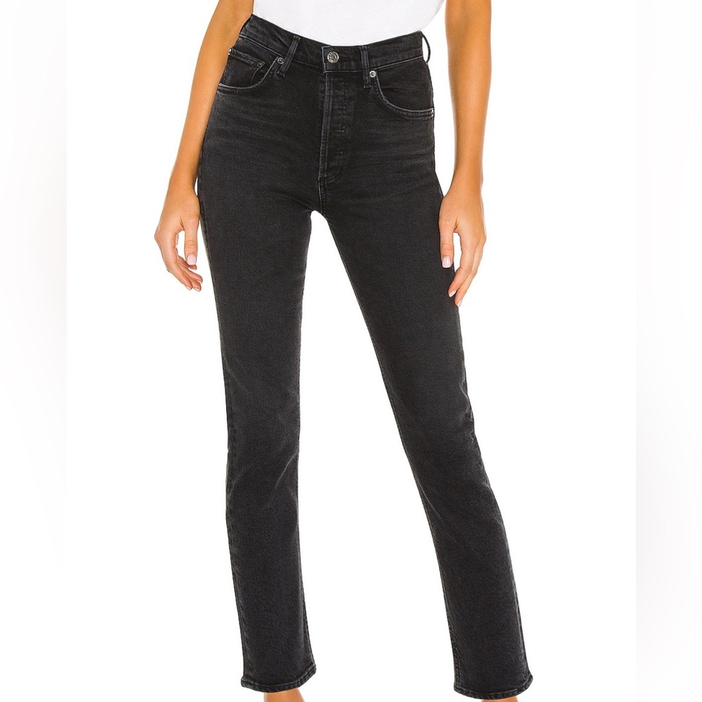 Agolde Riley High Rise Straight Crop jeans in Panoramic